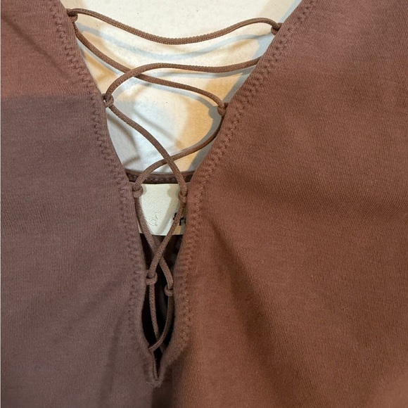 Wilfred Free Brown Lace-Up Bodysuit – Size XS - Picture 3 of 5